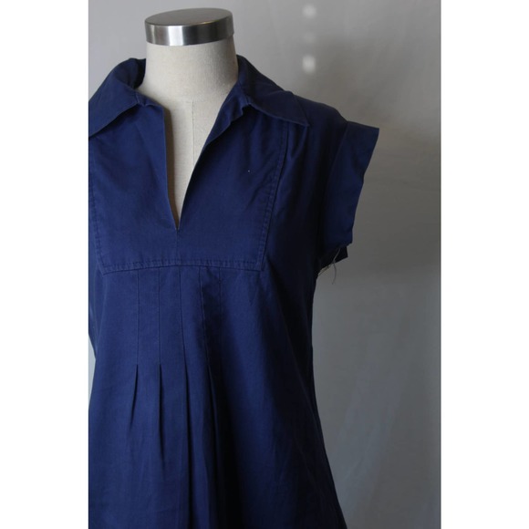 Vintage 70s A Line Collared Pleated Micro Mini Dress or Tunic - Picture 7 of 9